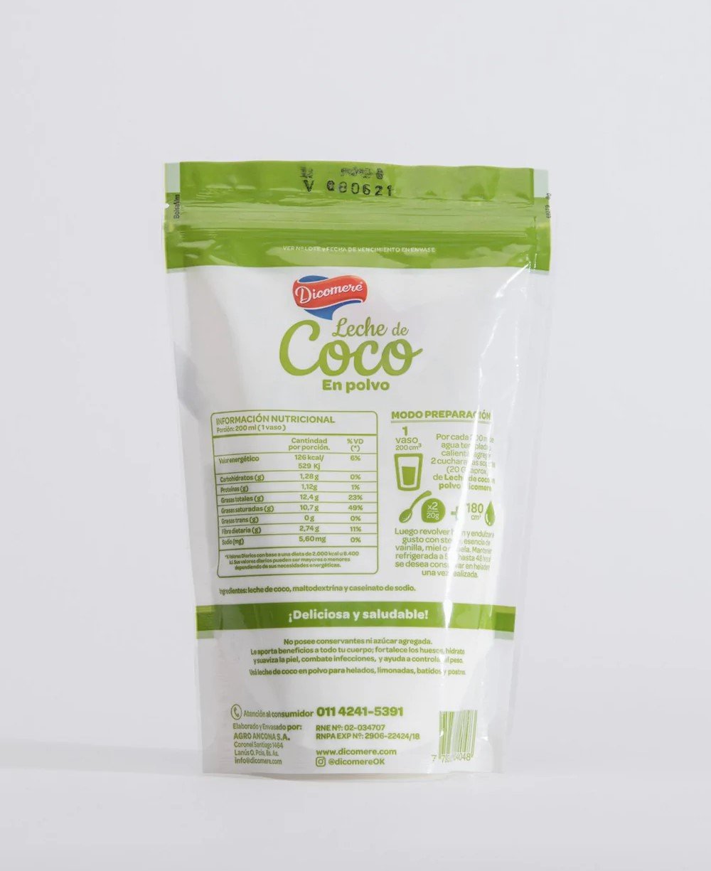 Leche de Coco en Polvo Dicomere 150gr – Sin Tacc y Sin Lactosa –